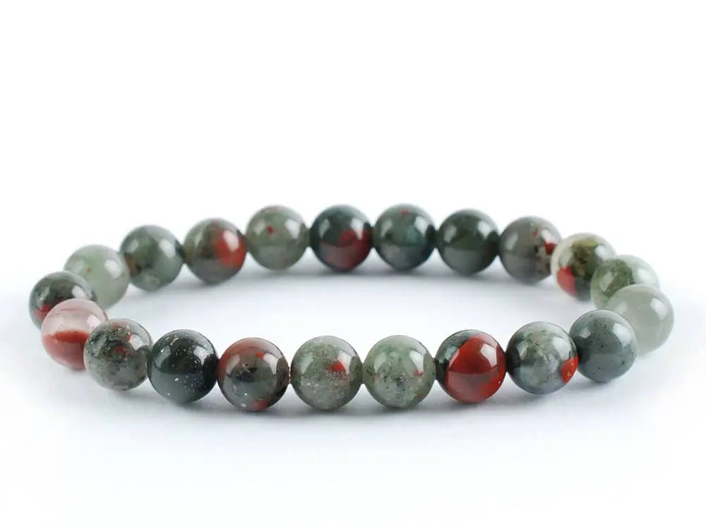 bracelet pierre de sang billes 8mm