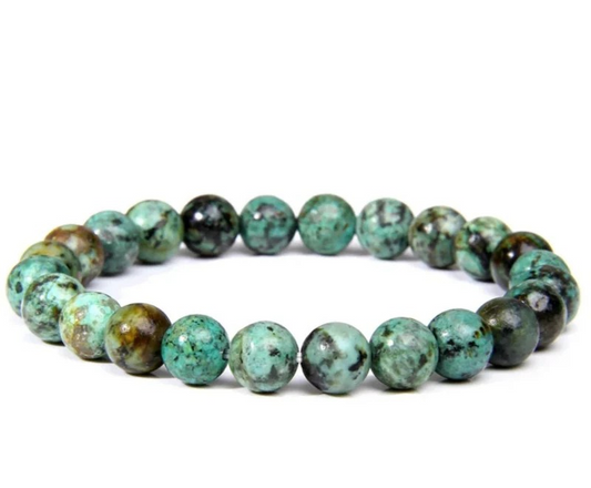 bracelet turquoise africaine billes 8mm