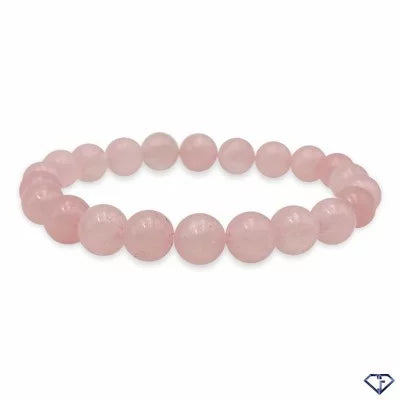 Quartz rose bracelet billes 8mm