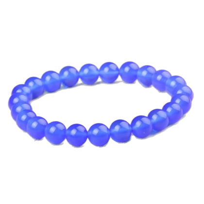bracelet agate bleue billes 8mm