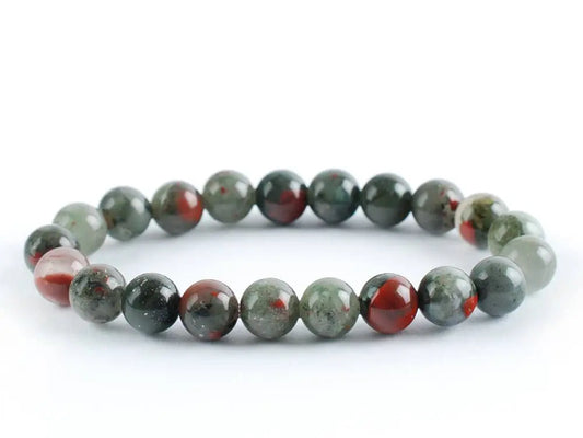 bracelet pierre de sang billes 8mm