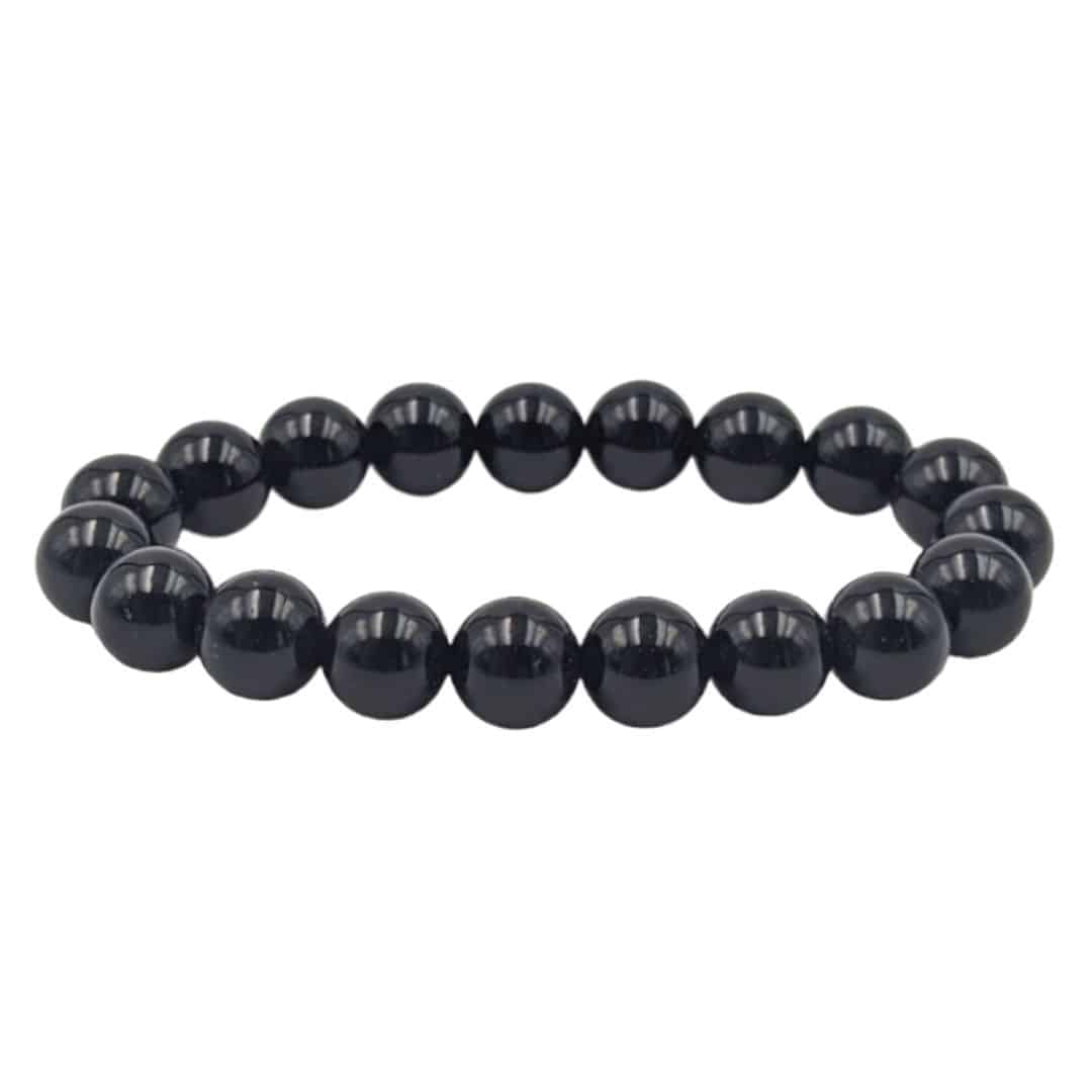 bracelet obsidienne billes 8mm